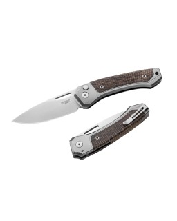 Twain MagnaCut steel Integral Titanium handle Micarta Green button loc