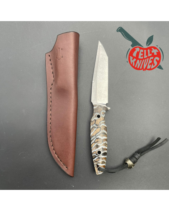 City Knife Tanto 440C steel fossilized Mammoth tooth