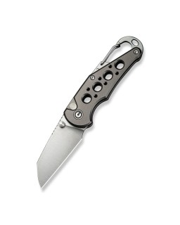 Pragma Button Lock Knife Gray Aluminum Handle Satin Finished Nitro-V steel