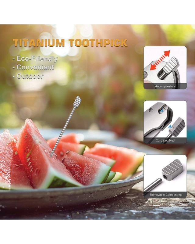Bee M390 steel Framelock Titanium handle integrated toothpick Bee M390 steel Framelock Titanium handle integrated toothpick