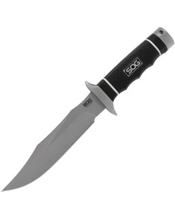 Tech Bowie Stonewash AUS8 steel Kraton rubber handle Kydex sheath