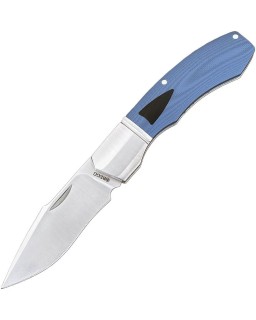 Recurve Slip Joint 14C28N steel Blue G10 polished bolsters