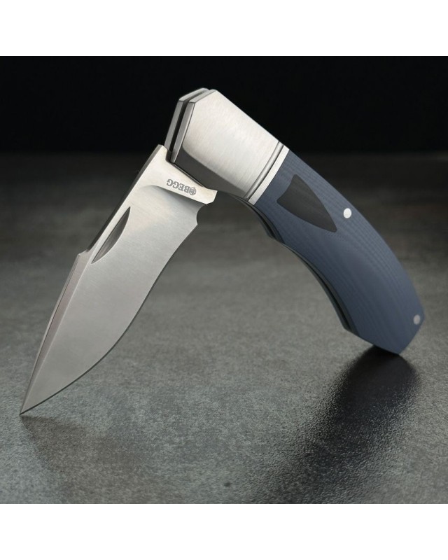 Recurve Slip Joint 14C28N steel Blue G10 polished bolsters Recurve Slip Joint 14C28N steel Blue G10 polished bolsters