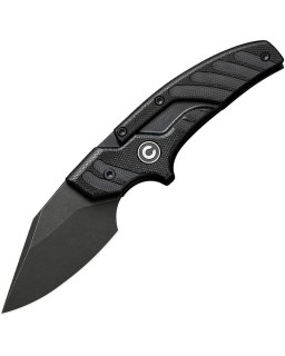 Typhoeus Push Dagger Adjustable Fixed Blade Black G10 handle 14C28N steel blackwash finish - Swiss Legal