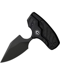 Typhoeus Push Dagger Adjustable Fixed Blade Black G10 handle 14C28N steel blackwash finish - Swiss Legal