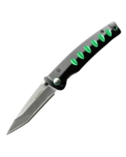 MC44C - Katana folding knife SAN MAI VG10 steel black green anodized aluminium
