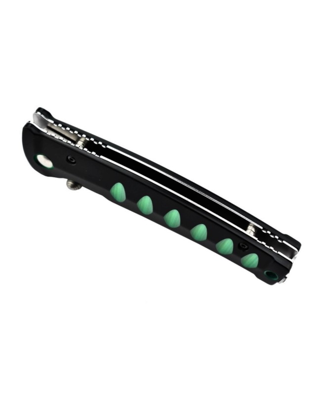 MC44C - Katana folding knife SAN MAI VG10 steel black green anodized aluminium MC44C - Katana folding knife SAN MAI VG10 steel black green anodized aluminium