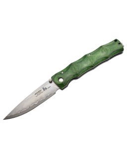 MC203G - SAN MAI SPG2 Powder Steel Green Pakka Wood handle Bamboo style