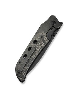 WE-Guthrie Flipper Knife Black Titanium Handle With Rose Carbon Fiber Inlay Black Stonewashed CPM 20CV Blade