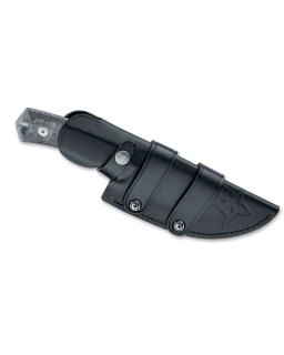 Oxylos Fixed Blade Becut Steel black micarta black leather sheath