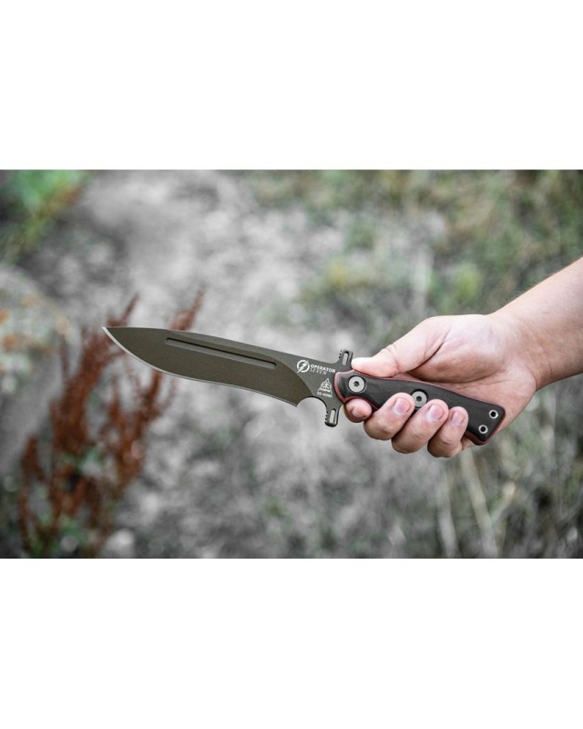 Operator 7 Midnight Bronze Edition fixed blade 1075HC micarta handle kydex sheath Operator 7 Midnight Bronze Edition fixed blade 1075HC micarta handle kydex sheath