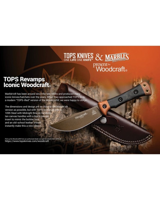 Marble's Classic Woodcraft Midnight Bronze Cerakote 1095HC steel Marble's Classic Woodcraft Midnight Bronze Cerakote 1095HC steel
