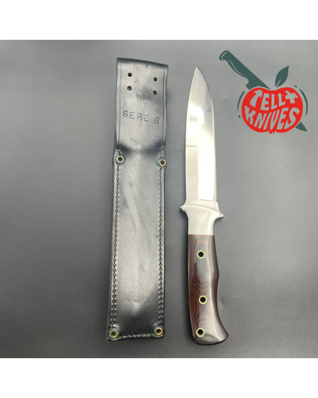 Vintage AMK SERE 3006 Fighting Knife Full tang AUS-6A steel Micarta handle leather sheath