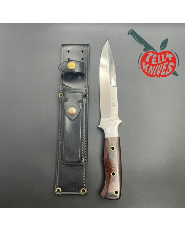 Vintage AMK SERE 3006 Fighting Knife Full tang AUS-6A steel Micarta handle leather sheath