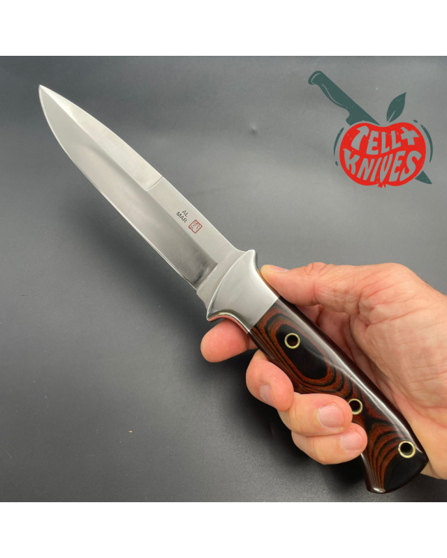 Vintage AMK SERE 3006 Fighting Knife Full tang AUS-6A steel Micarta handle leather sheath