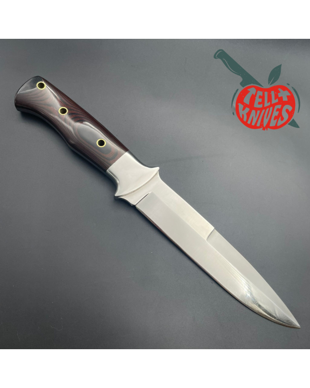 Vintage AMK SERE 3006 Fighting Knife Full tang AUS-6A steel Micarta handle leather sheath