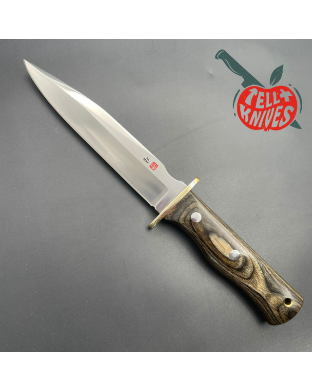 VINTAGE AMK Special Warfare I hidden tang AUS-6A steel titanwood handle brown leather sheath VINTAGE AMK Special Warfare I hidden tang AUS-6A steel titanwood handle brown leather sheath