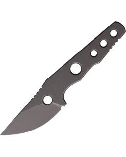 Bison skeleton neck knife fixed blade 14C28N steel blackwash finish black kydex sheath