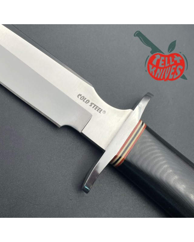 Vintage R1 Military Classic - AUS-8A steel - black micarta handle brown leather sheath