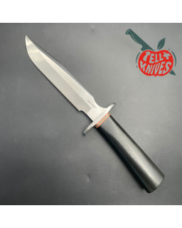 Vintage R1 Military Classic - AUS-8A steel - black micarta handle brown leather sheath