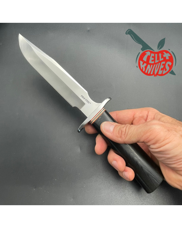 Vintage R1 Military Classic - AUS-8A steel - black micarta handle brown leather sheath