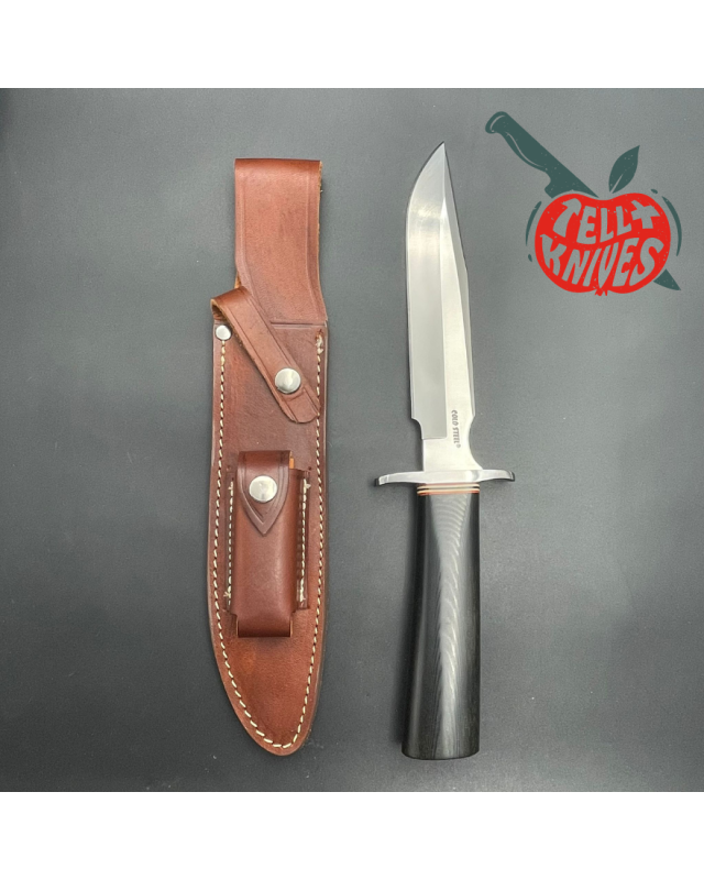 Vintage R1 Military Classic - AUS-8A steel - black micarta handle brown leather sheath