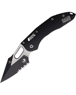Stitch S/E Ram Lok M390MK steel Two Tone Finish Partially Serrated Black G10