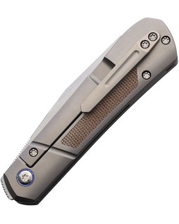 XL Raptor 390 steel Framelock Titanium handle Micarta inlay Front Flip