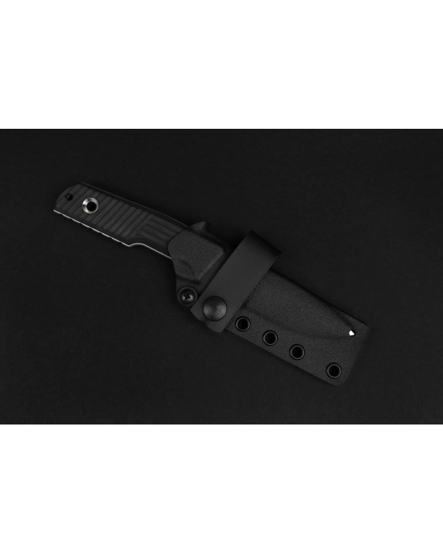 Urban Tactical ELMAX steel Satin Finish black Micarta handle black kyd