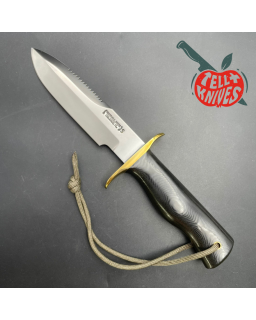 Vintage 90ies Model 15 5.5 Airman forged stainless steel sawback black micarta Border Patrol handle brass guard