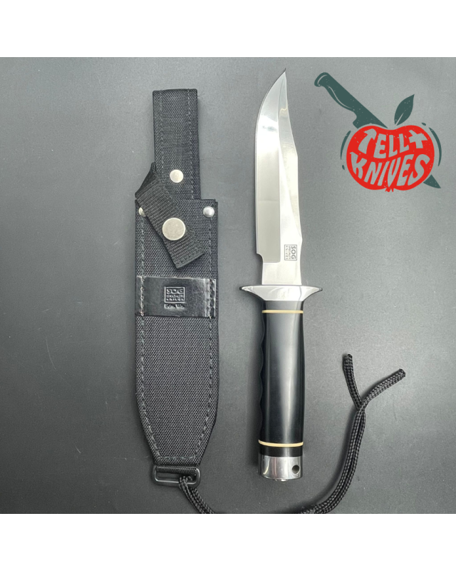 SOG S2 Trident NAVY SEALS AUS-8 steel black micarta handle SEKI Japan