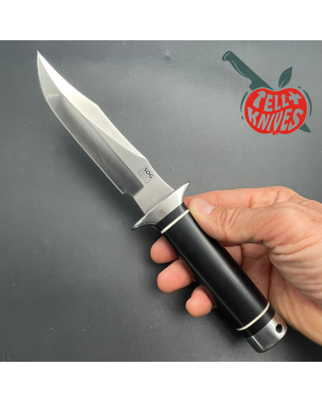 SOG S2 Trident NAVY SEALS AUS-8 steel black micarta handle SEKI Japan