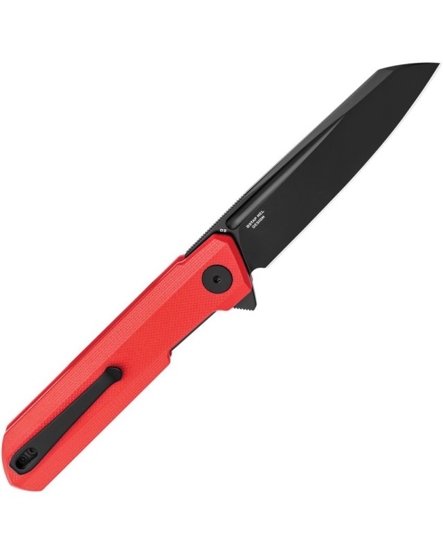 Bestechman Dundee Sheepfoot D2 steel Black PVD red G10 Bestechman Dundee Sheepfoot D2 steel Black PVD red G10