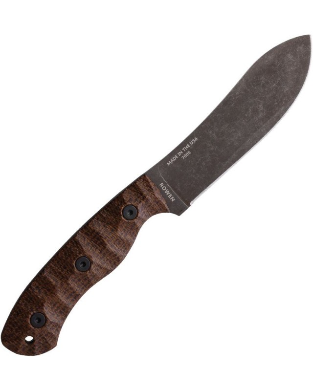 JG5 Fixed Blade 1095HC steel black oxide finish brown burlap micarta handle brown leather sheath JG5 Fixed Blade 1095HC steel black oxide finish brown burlap micarta handle brown leather sheath