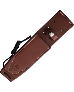 AIO-2 Fixed Blade Full Tang 3V steel OD green G10 handle brown leather sheath