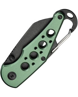 Pragma Button Lock Knife Green Aluminum Handle Blackwash Finished Nitro-V steel