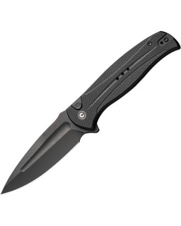 Incindie Button Lock 14C28N Sandvik stainless steel Blackwash finish Black G10 handle