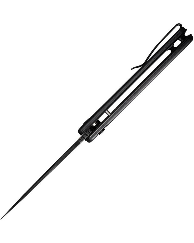 Incindie Button Lock 14C28N Sandvik stainless steel Blackwash finish Black G10 handle Incindie Button Lock 14C28N Sandvik stainless steel Blackwash finish Black G10 handle