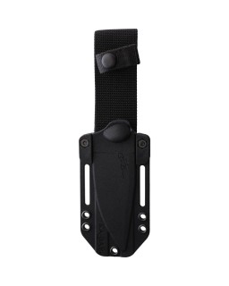 Harpoon fixed blade 1095HC steel black powder coated black ultramid handle black sheath