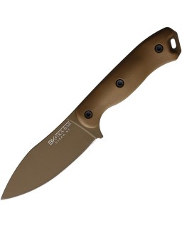 Nessmuk fixed blade 1095HC steel tan powder coated tan ultramid handle tan sheath