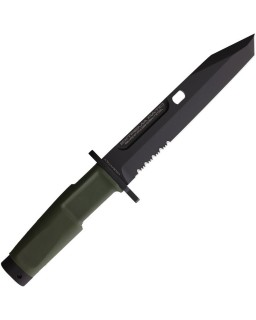 Fulcrum Combat Knife Black N690Co Steel OD Green Forprene Handle