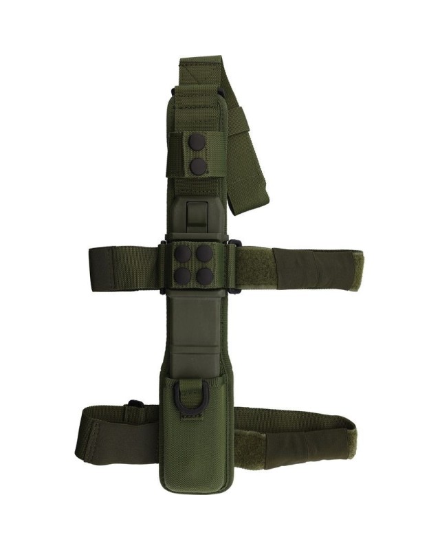 Fulcrum Combat Knife Black N690Co Steel OD Green Forprene Handle Fulcrum Combat Knife Black N690Co Steel OD Green Forprene Handle