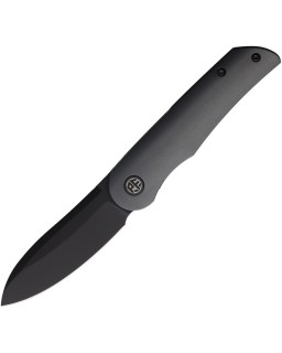 El Camino folding knife N690 steel blackwash finish gray aluminium handle