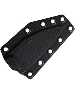 The Foreigner Fixed Blade M390 steel black PVD finish Micarta handle black kydex
