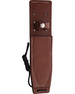 AIO-2 Fixed Blade Full Tang 3V steel black G10 handle brown leather sheath