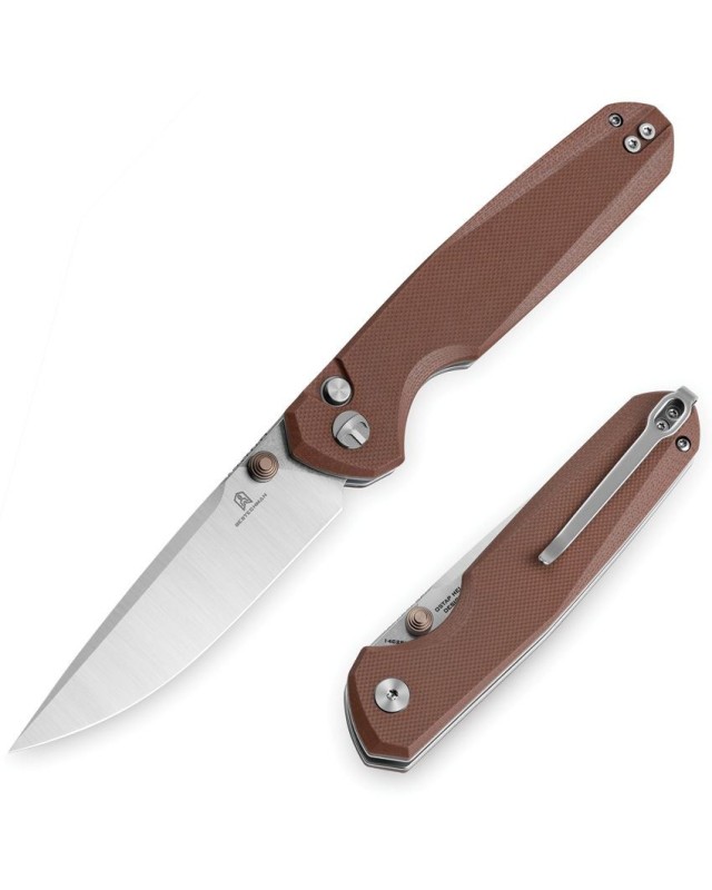 Bestechman Velix Button Lock 14C28N stainless steel G10 handle Ostap Hel Design Bestechman Velix Button Lock 14C28N stainless steel G10 handle Ostap Hel Design