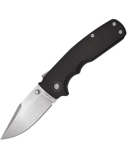 Shark-Cub Shark-Lock Clip Point AUS-10A steel stonewash finish black GRN handle