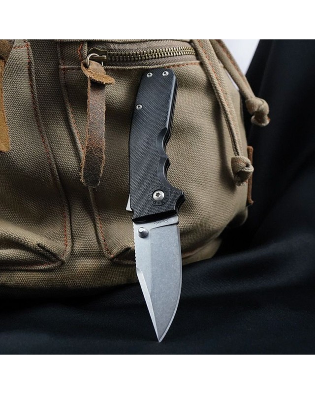 Shark-Cub Shark-Lock Clip Point AUS-10A steel stonewash finish black GRN handle Shark-Cub Shark-Lock Clip Point AUS-10A steel stonewash finish black GRN handle