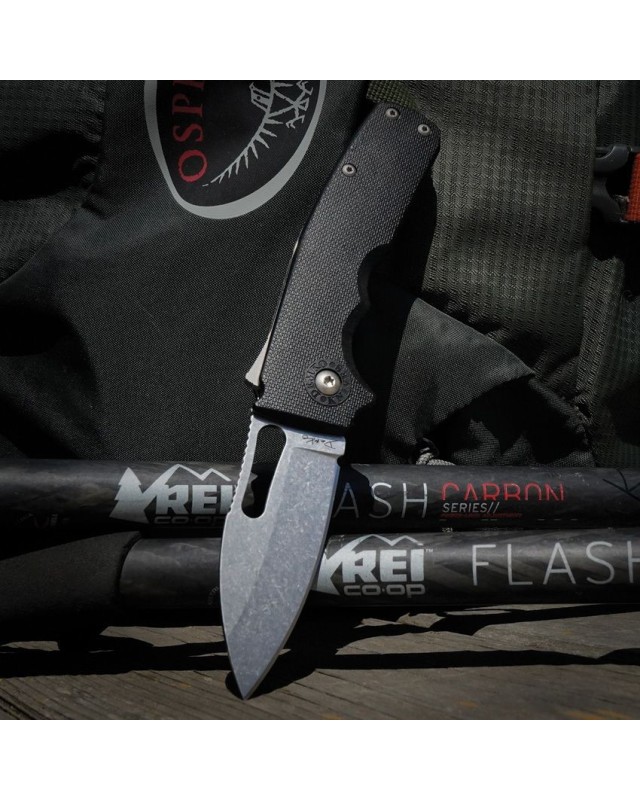 Shark-Cub Shark-Lock Slicer AUS-10A steel stonewash finish black GRN handle Shark-Cub Shark-Lock Slicer AUS-10A steel stonewash finish black GRN handle
