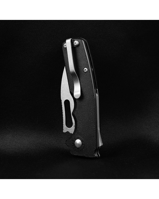 Shark-Cub Shark-Lock Slicer AUS-10A steel stonewash finish black GRN handle Shark-Cub Shark-Lock Slicer AUS-10A steel stonewash finish black GRN handle